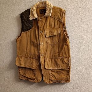 Men's Tan Corduroy-Collar Vest